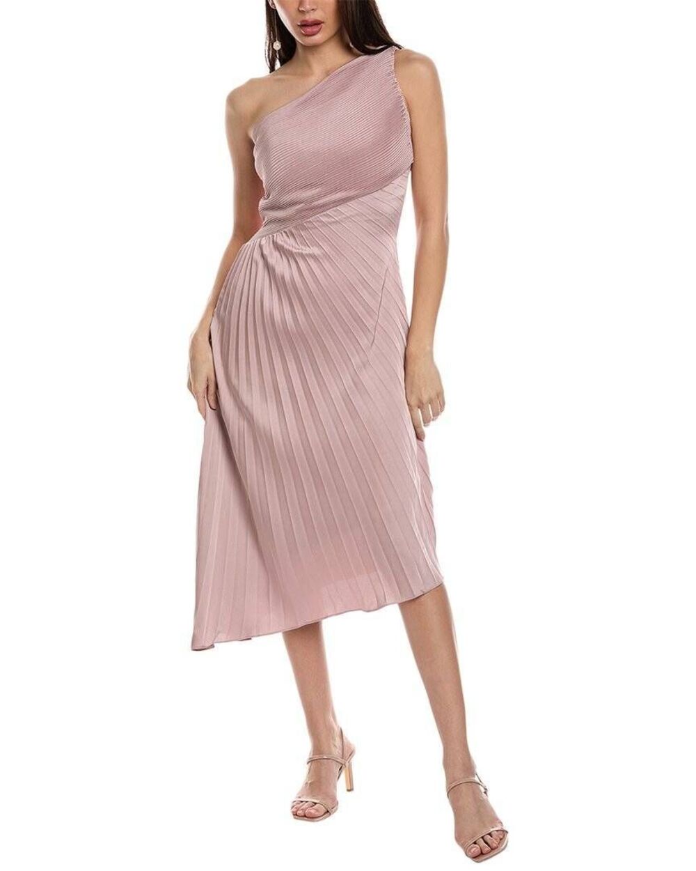 Rene Ruiz Plus Size US 18 XL Blush Pink One-Shoulder Cocktail Dress